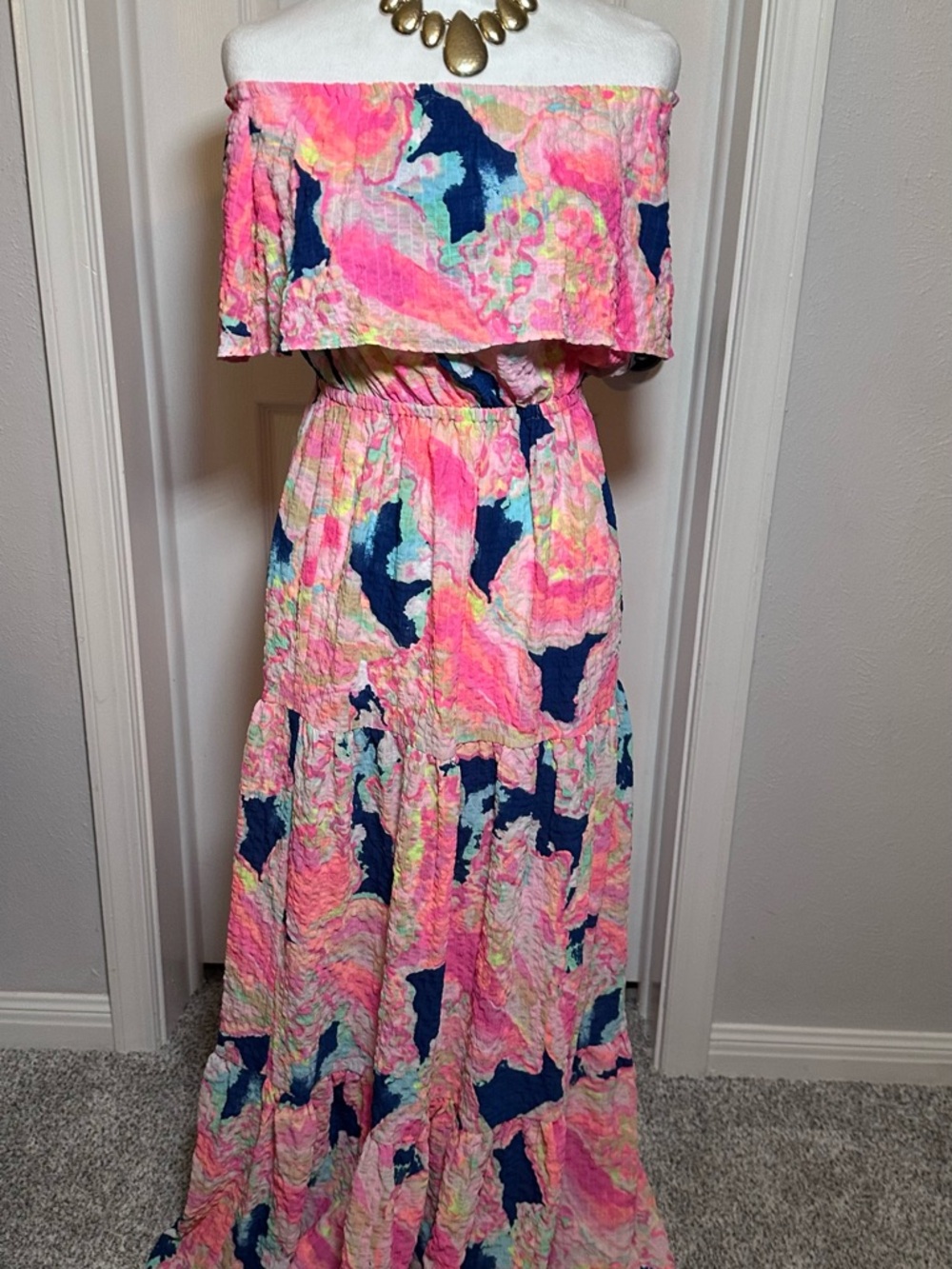Lilly Pulitzer Caridee Tropical print Maxi Dress Size Small